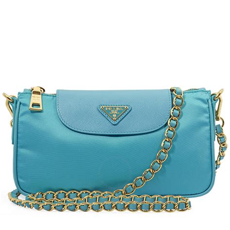 prada nylon crossbody bag inturquoise|Prada nylon shoulder bag price.